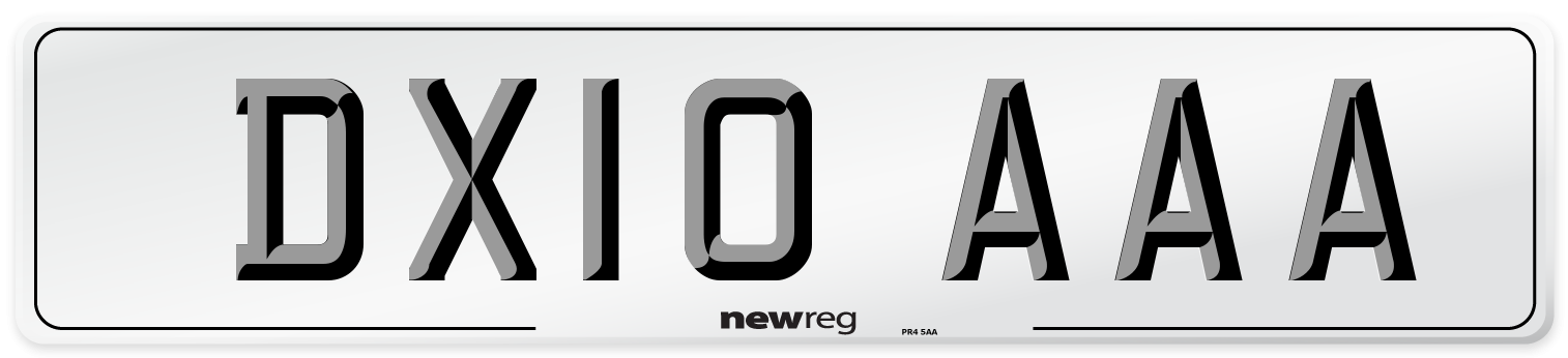 DX10 AAA Number Plate from New Reg